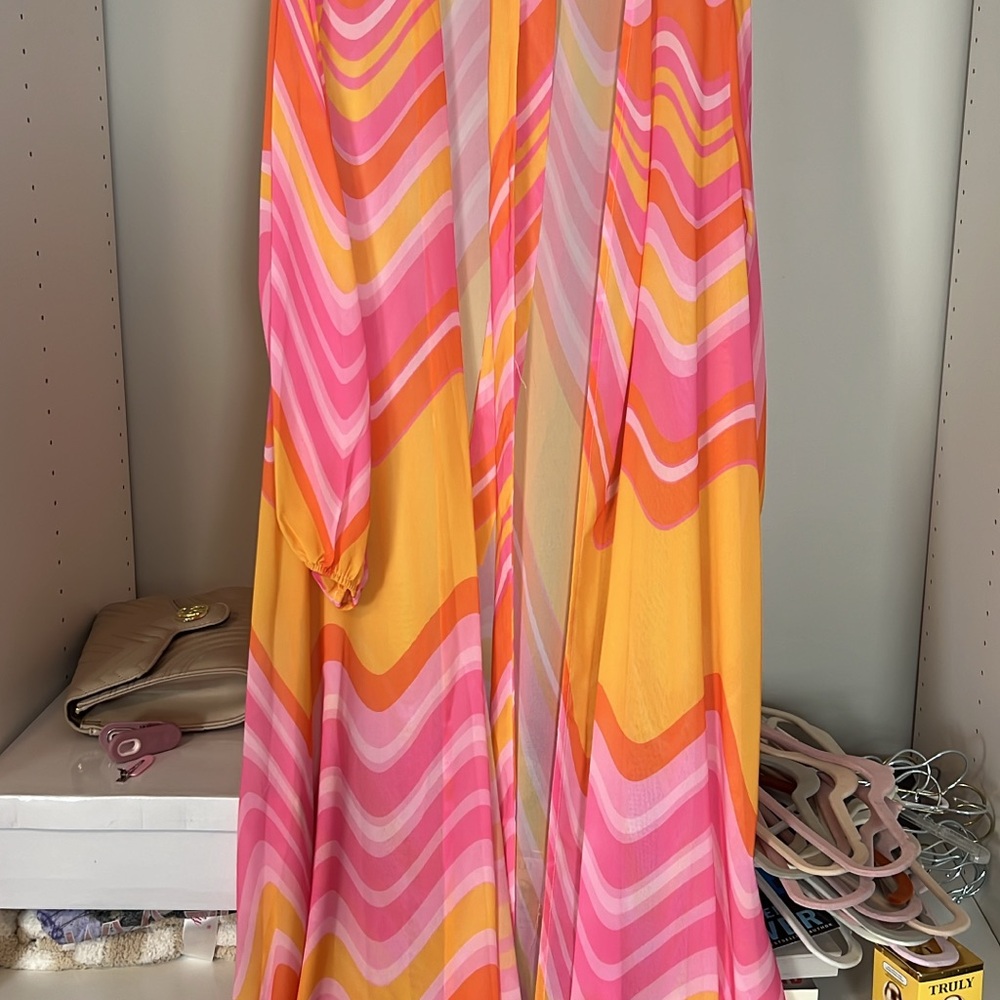 Vibrant Pink and Orange Kimono